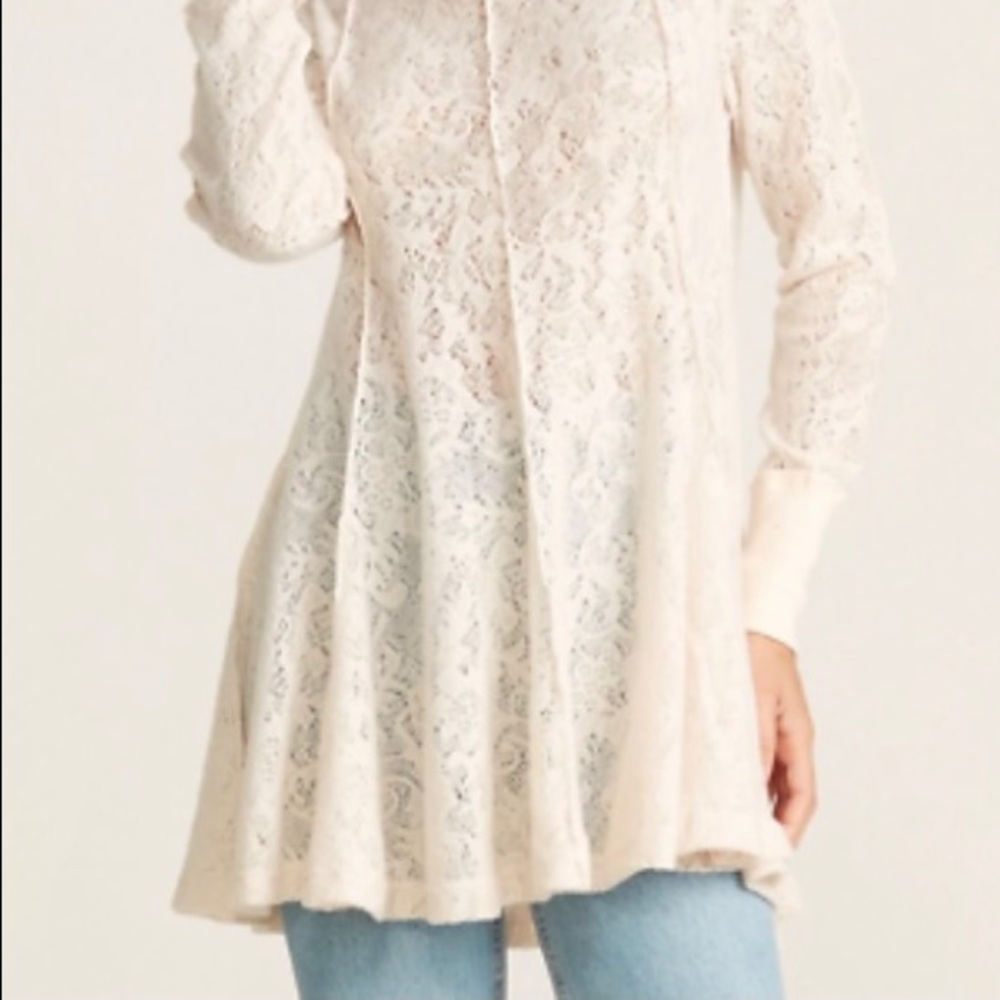 Free People Coffee in the Morning lace tunic